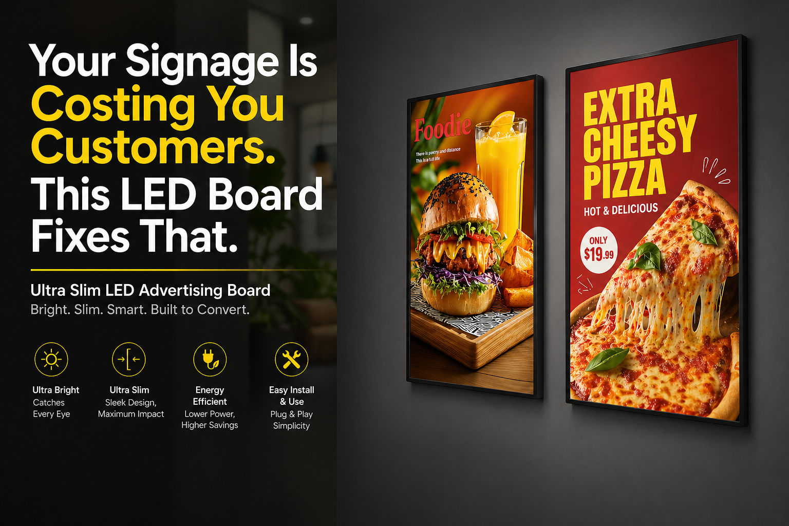 Your Signage Is Costing You Customers. This LED Board Fixes That.