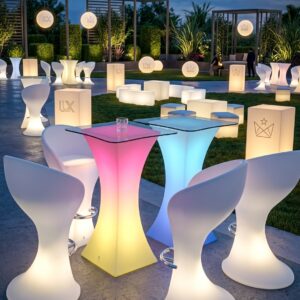 led chair table