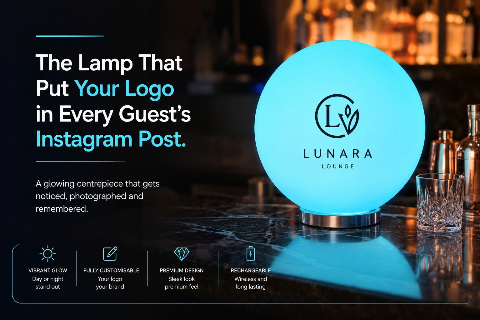The Lamp That Put Your Logo in Every Guest’s Instagram Post