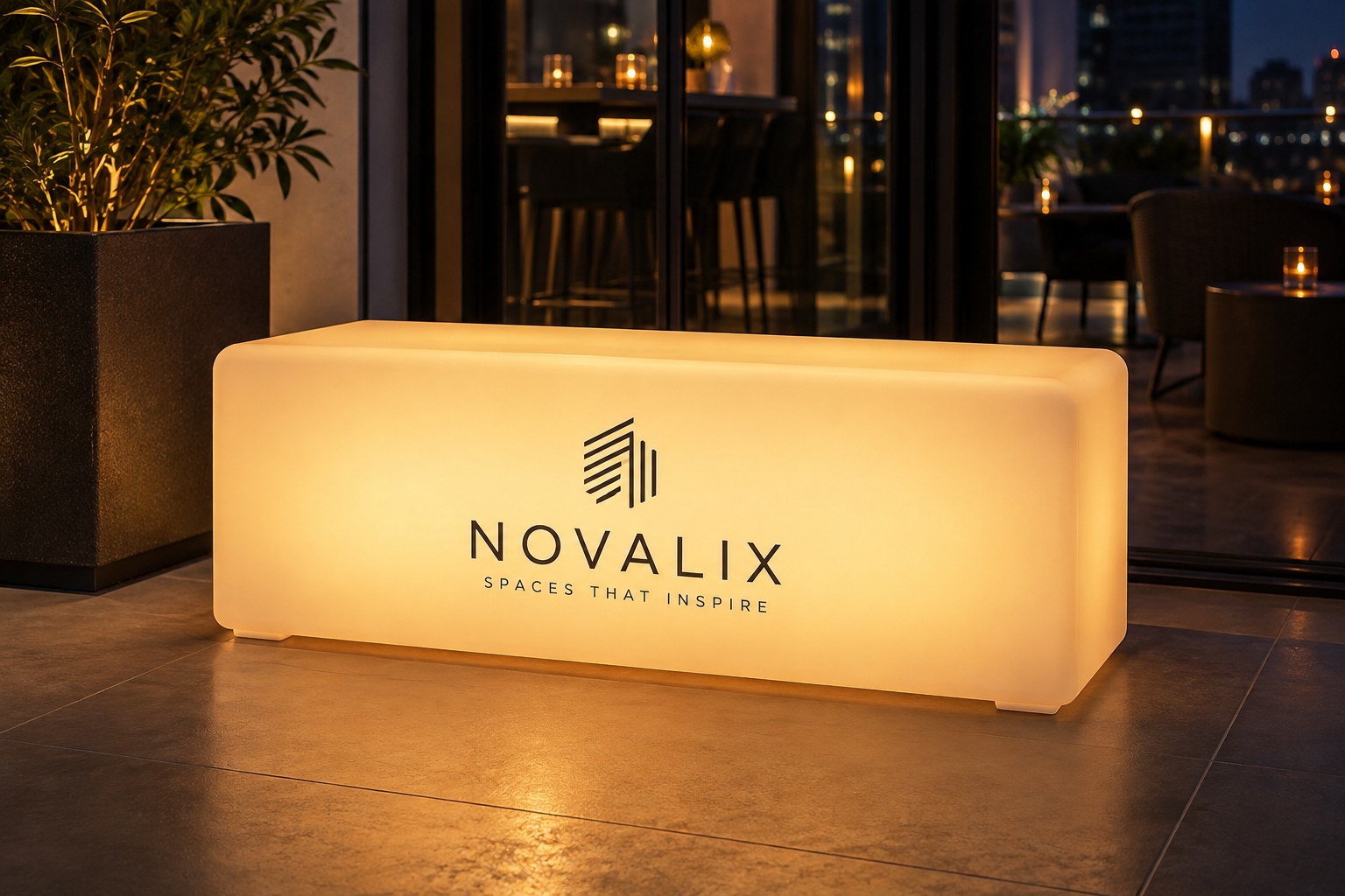 LED Bench Light Box: Seating That Also Sells