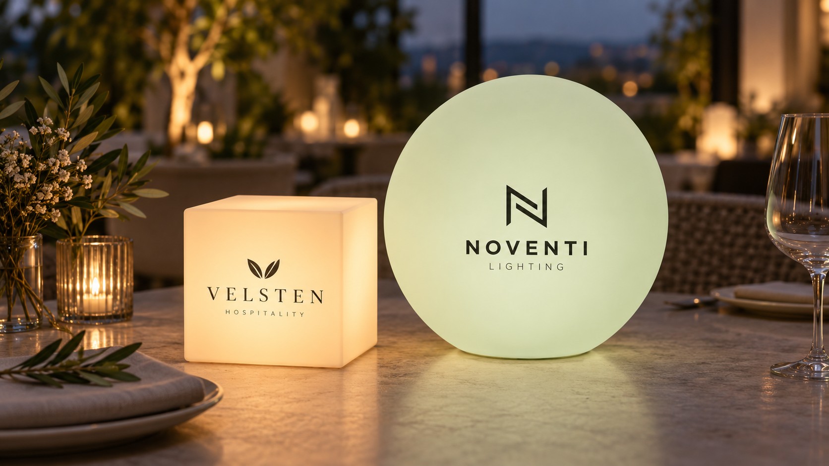Branded LED Table Centre: Logo on Every Table